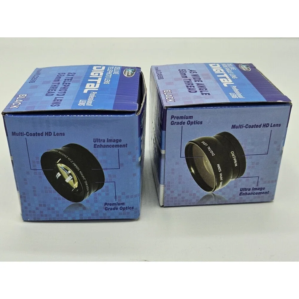 Digital Visions 2x Telephoto Lense 58mm Thread + .45 Wide Angle Lens 58mm Thread